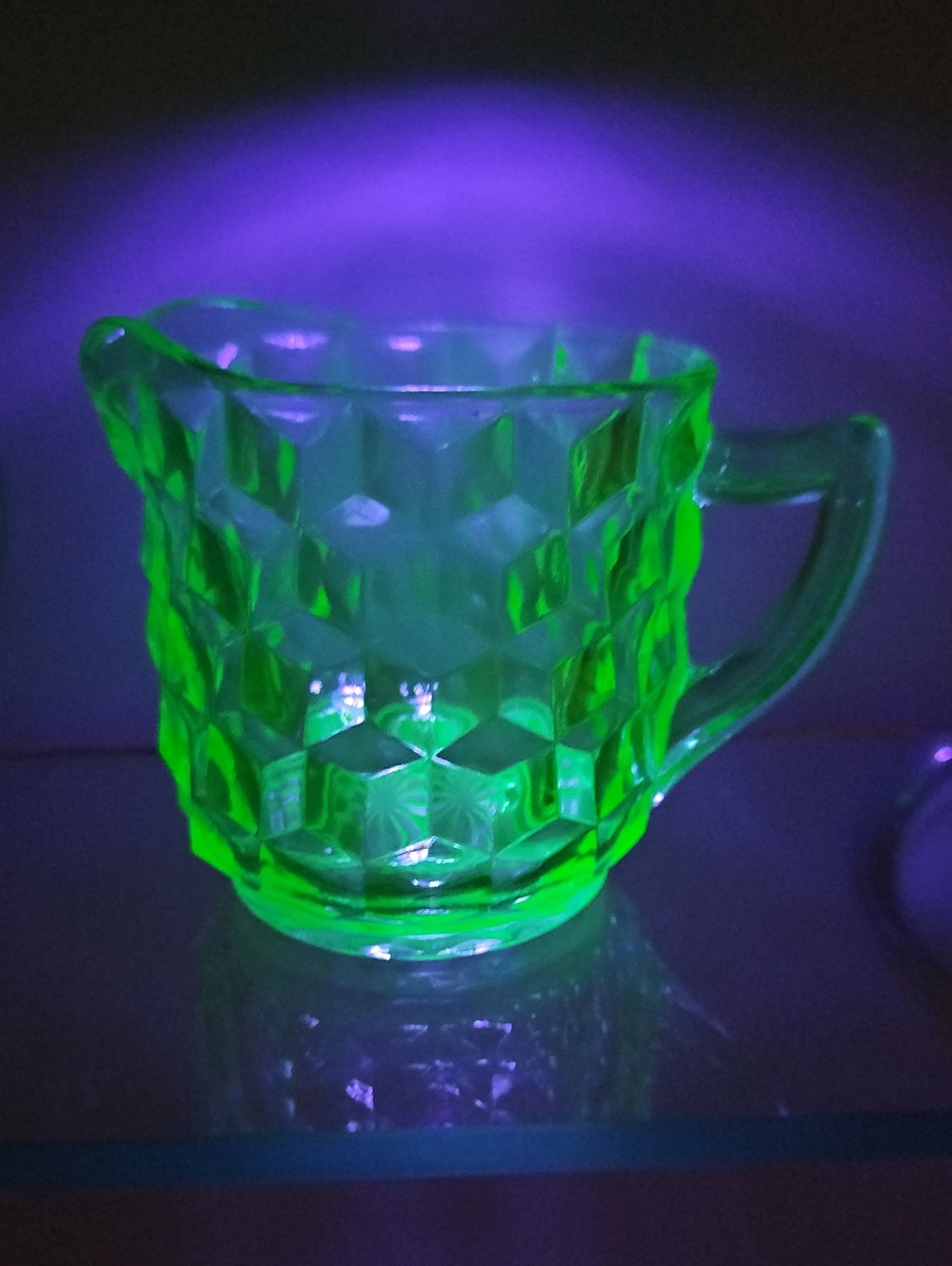 Uranium Depression Glass Sugar & Creamer Set Vintage - Picture 2 of 11